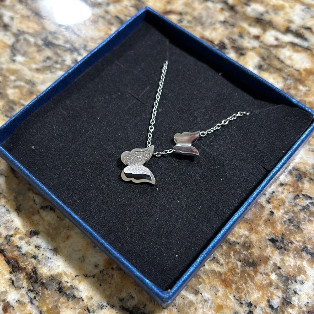 3D butterfly necklace. With Adjustable chain.